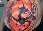 fire dragon belly paint